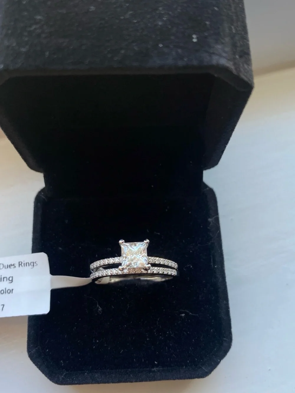 Princess Cut Engagement Ring Set Size 8